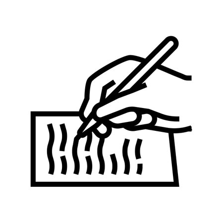 writing letter line icon vector. writing letter sign. isolated contour symbol black illustrationのイラスト素材