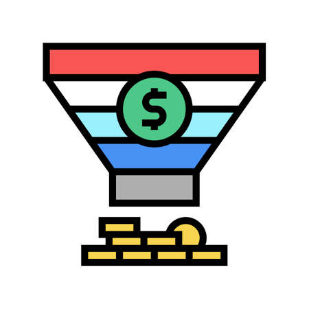 sales funnel color icon vector. sales funnel sign. isolated symbol illustrationのイラスト素材