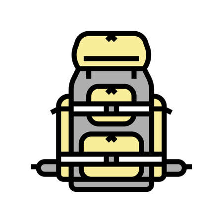 camp pack color icon vector. camp pack sign. isolated symbol illustrationのイラスト素材