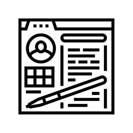 blog management line icon vector. blog management sign. isolated contour symbol black illustrationのイラスト素材