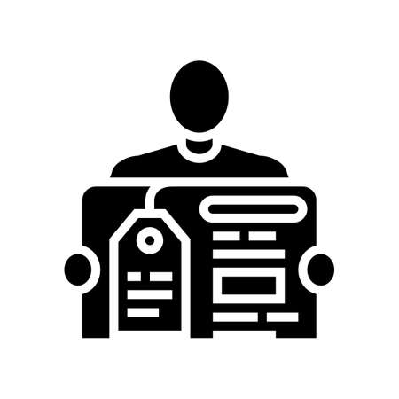 influencer affiliate marketing glyph icon vector. influencer affiliate marketing sign. isolated contour symbol black illustrationのイラスト素材