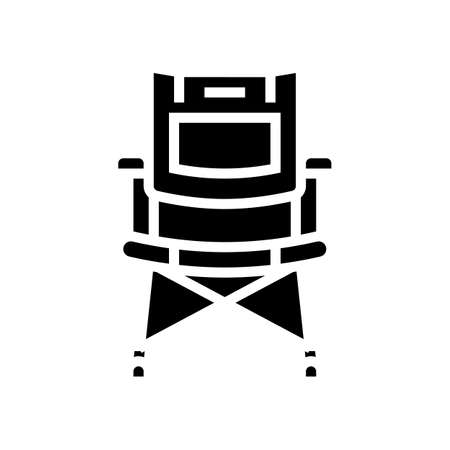 camp chair glyph icon vector. camp chair sign. isolated contour symbol black illustrationのイラスト素材