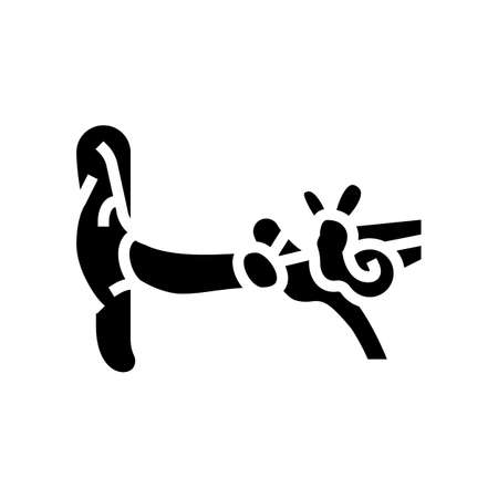 ear human organ glyph icon vector. ear human organ sign. isolated contour symbol black illustrationのイラスト素材