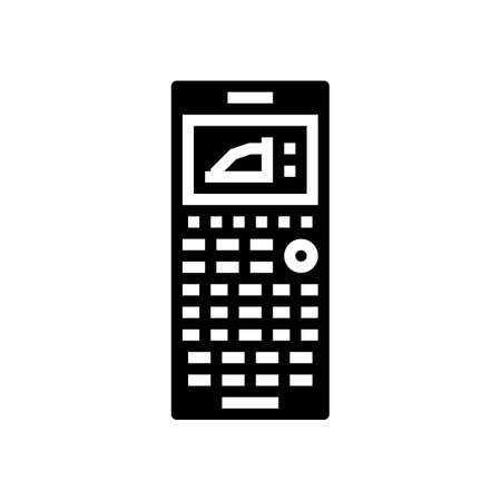 graphing calculator glyph icon vector. graphing calculator sign. isolated contour symbol black illustrationのイラスト素材