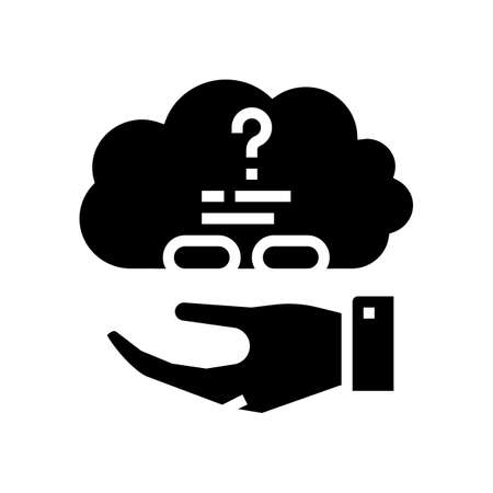 decision problem glyph icon vector. decision problem sign. isolated contour symbol black illustrationのイラスト素材