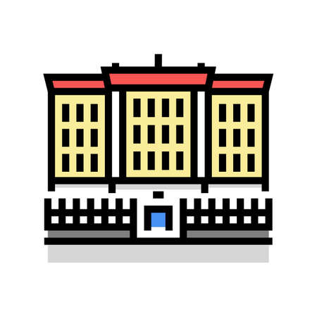 university college building education color icon vector. university college building education sign. isolated symbol illustrationのイラスト素材