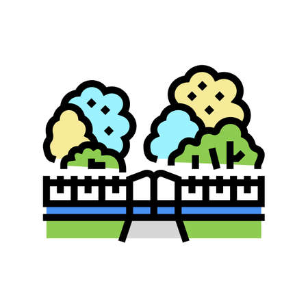 park and garden city landscape color icon vector. park and garden city landscape sign. isolated symbol illustrationのイラスト素材