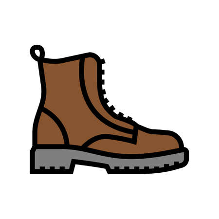 boot foot clothes color icon vector. boot foot clothes sign. isolated symbol illustrationのイラスト素材