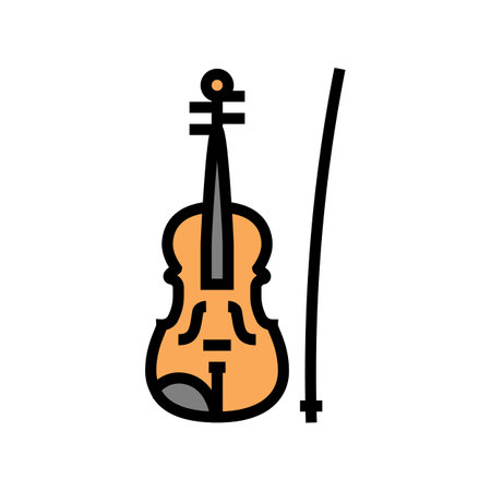 violin music instrument color icon vector. violin music instrument sign. isolated symbol illustrationのイラスト素材