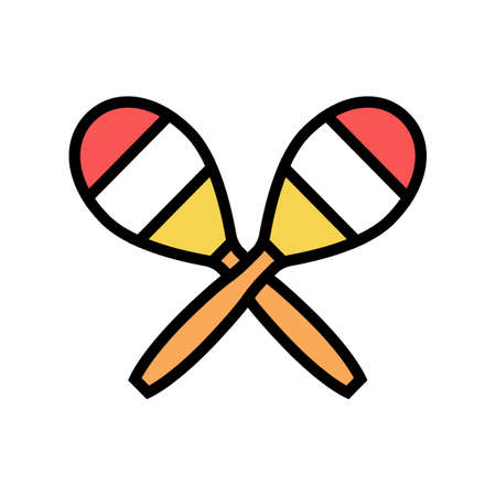 maracas carnival musician instrument color icon vector. maracas carnival musician instrument sign. isolated symbol illustrationのイラスト素材