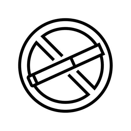 tobacco cigarettes addiction line icon vector. tobacco cigarettes addiction sign. isolated contour symbol black illustrationのイラスト素材