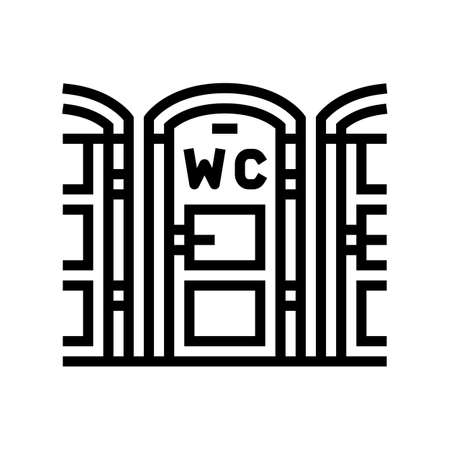public bio toilet line icon vector. public bio toilet sign. isolated contour symbol black illustrationのイラスト素材