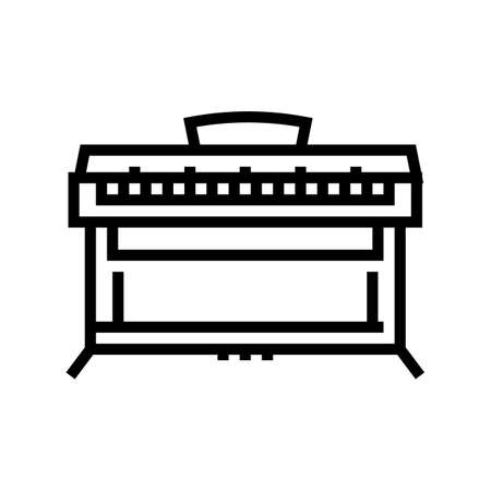 piano musician instrument line icon vector. piano musician instrument sign. isolated contour symbol black illustrationのイラスト素材