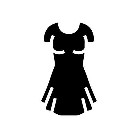 dress women clothes glyph icon vector. dress women clothes sign. isolated contour symbol black illustrationのイラスト素材