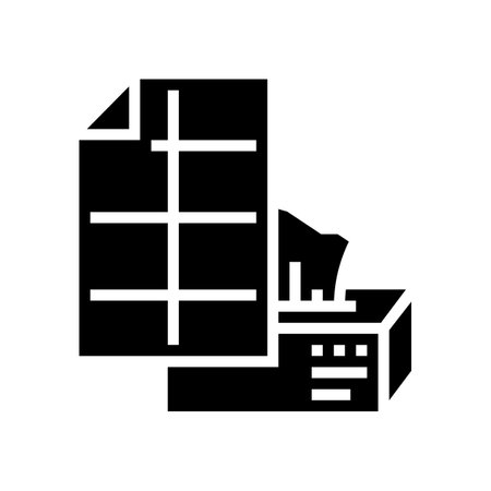 tissue paper glyph icon vector. tissue paper sign. isolated contour symbol black illustrationのイラスト素材