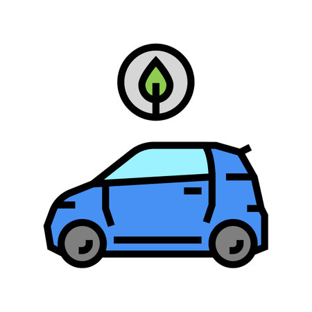 eco car transport color icon vector. eco car transport sign. isolated symbol illustrationのイラスト素材