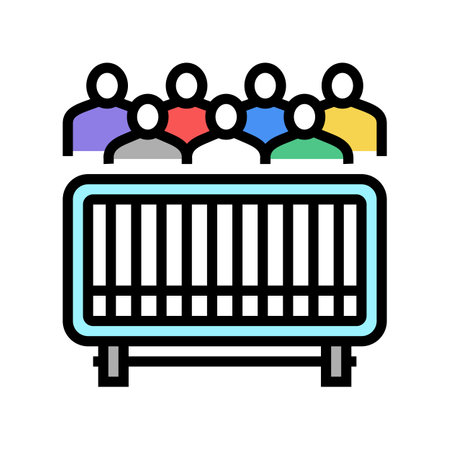 road blocking for parade color icon vector. road blocking for parade sign. isolated symbol illustrationのイラスト素材