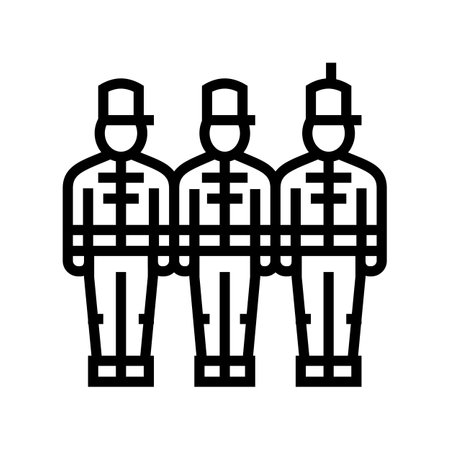 marching people of parade line icon vector. marching people of parade sign. isolated contour symbol black illustrationのイラスト素材