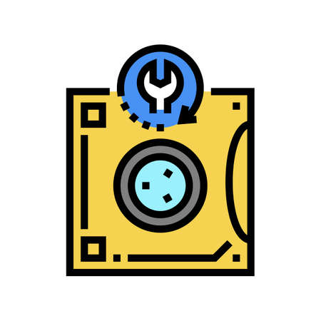 tape backup restore services color icon vector. tape backup restore services sign. isolated symbol illustrationのイラスト素材