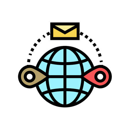 sending abroad color icon vector. sending abroad sign. isolated symbol illustrationのイラスト素材