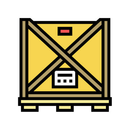 oversize parcel package color icon vector. oversize parcel package sign. isolated symbol illustrationのイラスト素材