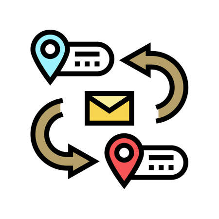 address for sending letter color icon vector. address for sending letter sign. isolated symbol illustrationのイラスト素材