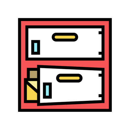postomat for letter color icon vector. postomat for letter sign. isolated symbol illustrationのイラスト素材