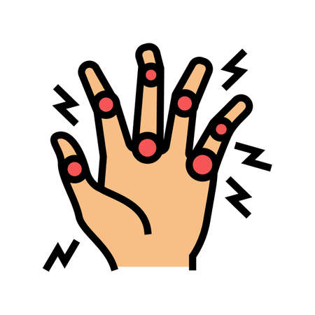 rheumatoid arthritis color icon vector. rheumatoid arthritis sign. isolated symbol illustrationのイラスト素材