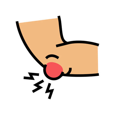 bursitis disease color icon vector. bursitis disease sign. isolated symbol illustrationのイラスト素材