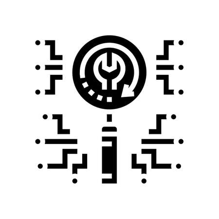 data loss prevention glyph icon vector. data loss prevention sign. isolated contour symbol black illustrationのイラスト素材