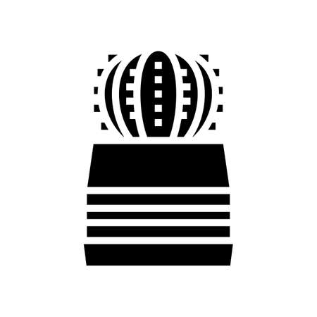 succulent plant glyph icon vector. succulent plant sign. isolated contour symbol black illustrationのイラスト素材