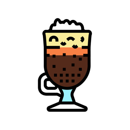 irish coffee color icon vector. irish coffee sign. isolated symbol illustrationのイラスト素材