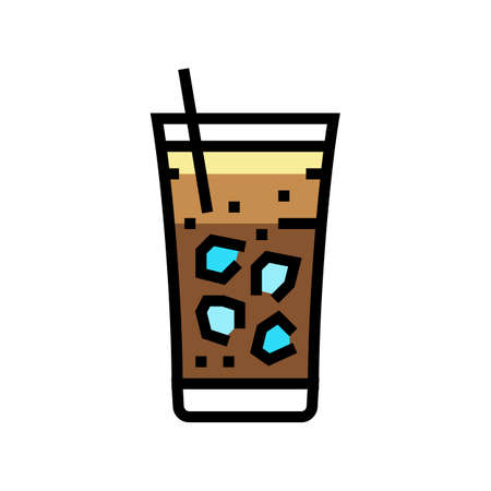 fredo coffee color icon vector. fredo coffee sign. isolated symbol illustrationのイラスト素材