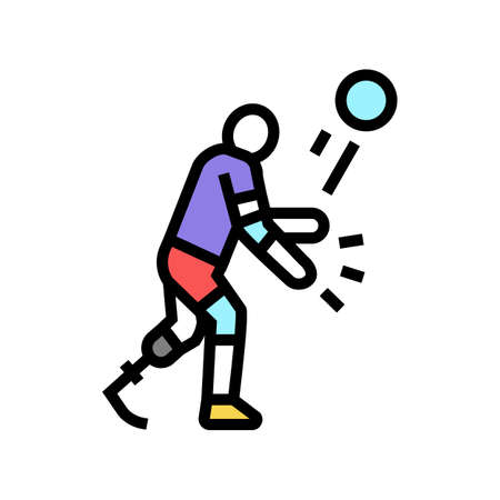 volleyball handicapped athlete color icon vector. volleyball handicapped athlete sign. isolated symbol illustrationのイラスト素材