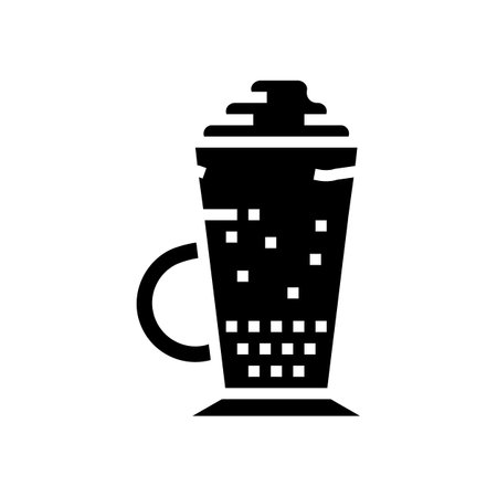glace coffee glyph icon vector. glace coffee sign. isolated contour symbol black illustrationのイラスト素材