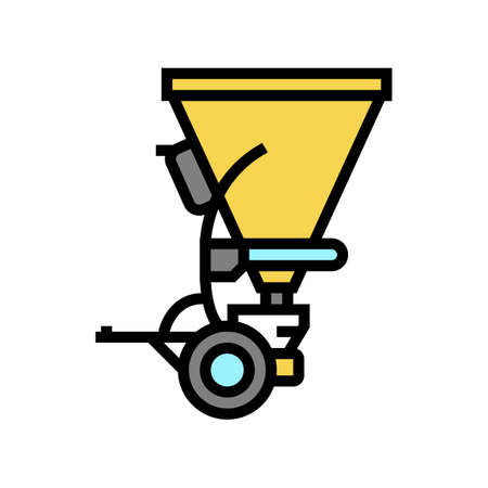 broadcast seeder farm equipment color icon vector. broadcast seeder farm equipment sign. isolated symbol illustrationのイラスト素材