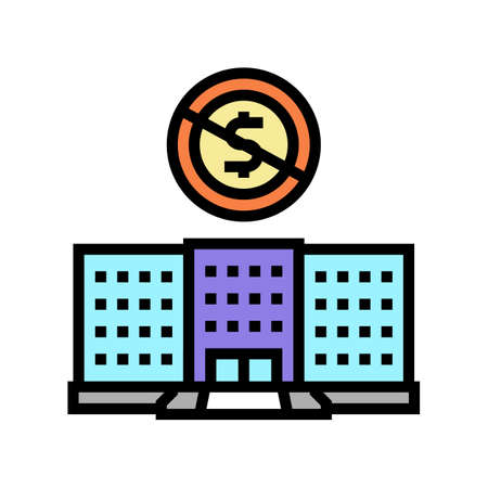 private nonprofit institution color icon vector. private nonprofit institution sign. isolated symbol illustrationのイラスト素材