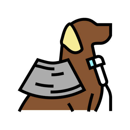 ultrasound examination domestic pet color icon vector. ultrasound examination domestic pet sign. isolated symbol illustrationのイラスト素材