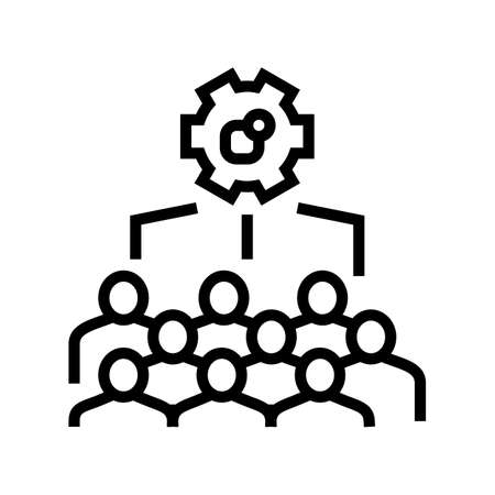 hr work line icon vector. hr work sign. isolated contour symbol black illustrationのイラスト素材