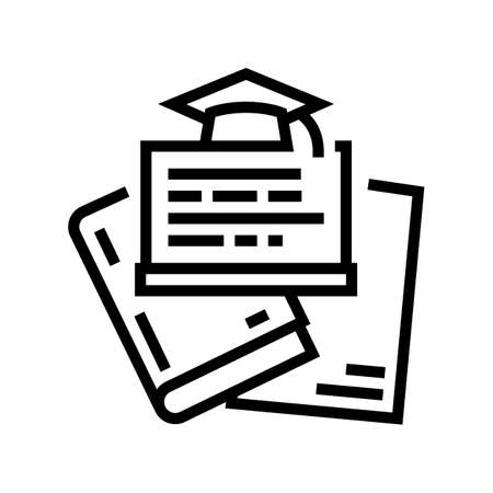 graduate program line icon vector. graduate program sign. isolated contour symbol black illustrationのイラスト素材