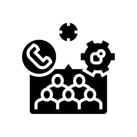 crm target advertisement glyph icon vector. crm target advertisement sign. isolated contour symbol black illustrationのイラスト素材