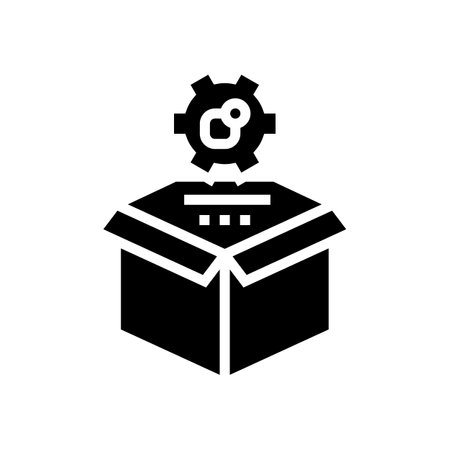 production process glyph icon vector. production process sign. isolated contour symbol black illustrationのイラスト素材