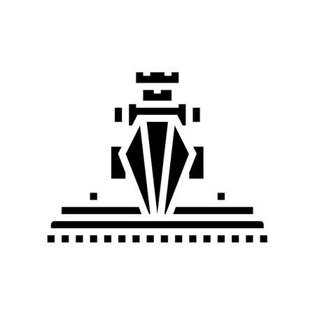 scythe farm equipment glyph icon vector. scythe farm equipment sign. isolated contour symbol black illustrationのイラスト素材