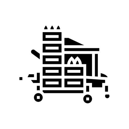 transplanter farm equipment glyph icon vector. transplanter farm equipment sign. isolated contour symbol black illustrationのイラスト素材