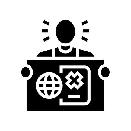 undocumented student glyph icon vector. undocumented student sign. isolated contour symbol black illustrationのイラスト素材