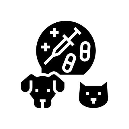 pain management animal glyph icon vector. pain management animal sign. isolated contour symbol black illustrationのイラスト素材