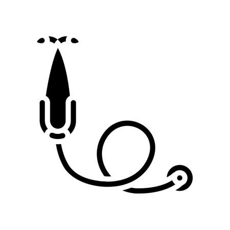 stethoscope medical glyph icon vector. stethoscope medical sign. isolated contour symbol black illustrationのイラスト素材