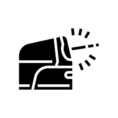 pencil sharpener automatically glyph icon vector. pencil sharpener automatically sign. isolated contour symbol black illustrationのイラスト素材