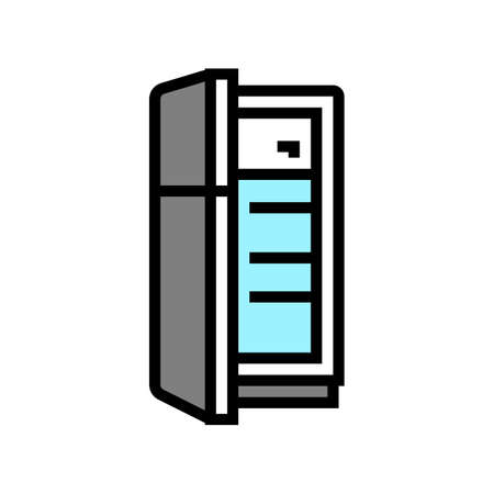refrigerator electronic cooling equipment color icon vector. refrigerator electronic cooling equipment sign. isolated symbol illustrationのイラスト素材