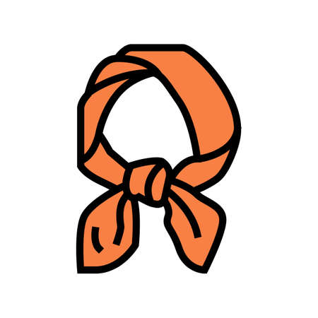 neck scarf silk color icon vector. neck scarf silk sign. isolated symbol illustrationのイラスト素材